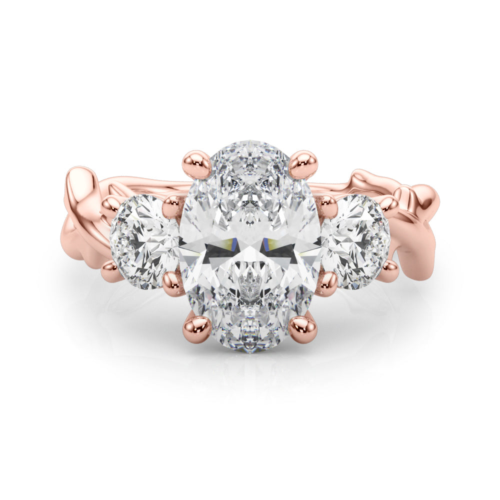 Round Twisted Shank Lab Grown Diamond Engagement Ring - VS1 D/E/F | 14K & 18K Gold | Lab Grown Diamond Engagement Ring | Picasso Gold & Diamond | Chicago