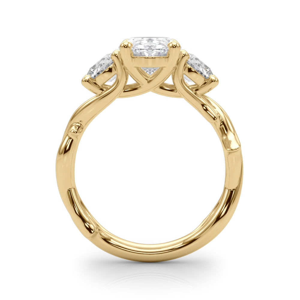 Round Twisted Shank Lab Grown Diamond Engagement Ring - VS1 D/E/F | 14K & 18K Gold | Lab Grown Diamond Engagement Ring | Picasso Gold & Diamond | Chicago