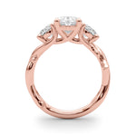 Round Twisted Shank Lab Grown Diamond Engagement Ring - VS1 D/E/F | 14K & 18K Gold | Lab Grown Diamond Engagement Ring | Picasso Gold & Diamond | Chicago