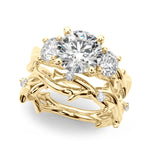 Round Twisted Shank Lab Grown Diamond Engagement Ring - VS1 D/E/F | 14K & 18K Gold | 14K Yellow Gold | Round Lab Diamond | Picasso Gold & Diamond Chicago