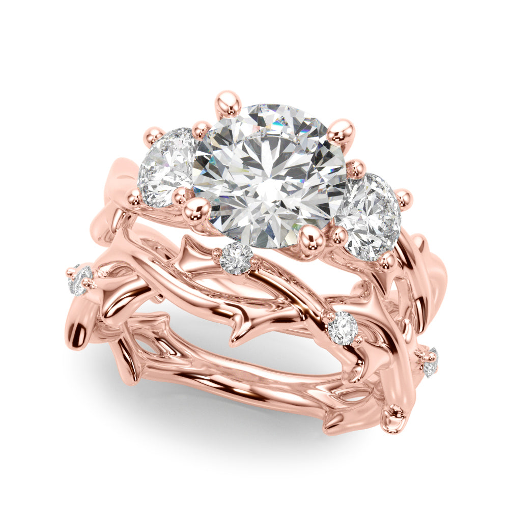 Round Twisted Shank Lab Grown Diamond Engagement Ring - VS1 D/E/F | 14K & 18K Gold | 14K Yellow Gold | Round Lab Diamond | Picasso Gold & Diamond Chicago