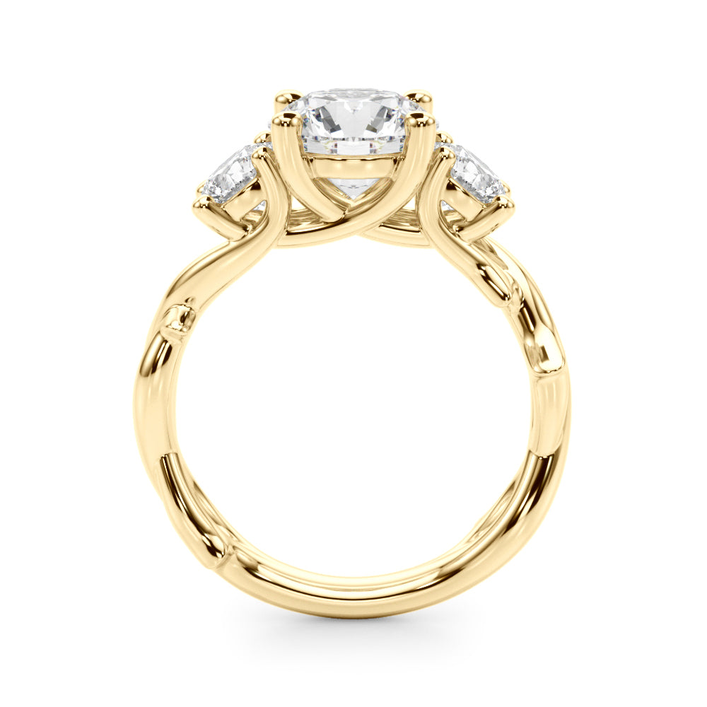 Round Twisted Shank Lab Grown Diamond Engagement Ring - VS1 D/E/F | 14K & 18K Gold | 14K Rose Gold | Round Lab Diamond | Picasso Gold & Diamond Chicago