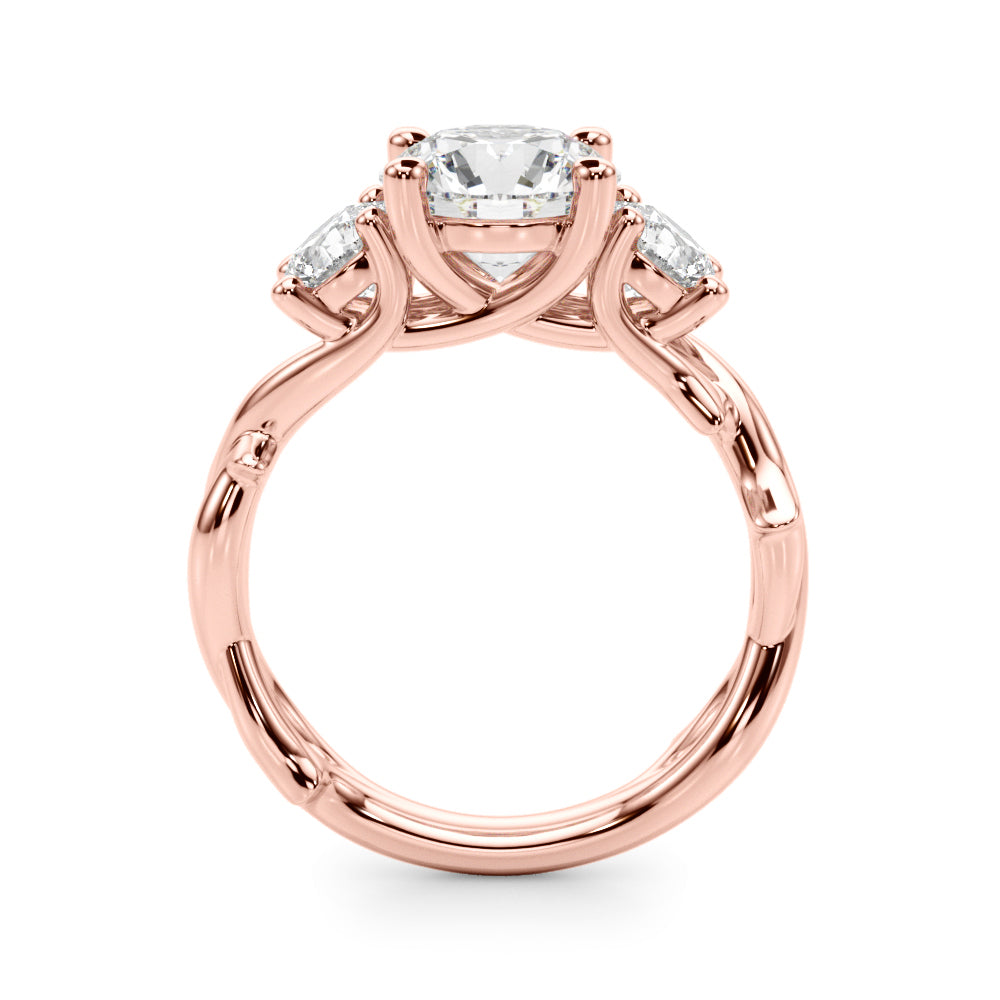 Round Twisted Shank Lab Grown Diamond Engagement Ring - VS1 D/E/F | 14K & 18K Gold | 14K Rose Gold | Round Lab Diamond | Picasso Gold & Diamond Chicago