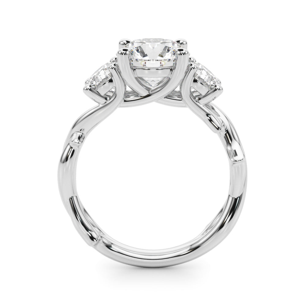 Round Twisted Shank Lab Grown Diamond Engagement Ring - VS1 D/E/F | 14K & 18K Gold | 14K Rose Gold | Round Lab Diamond | Picasso Gold & Diamond Chicago