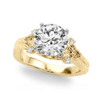 Round Nature Inspired Lab Grown Diamond Engagement Ring - VS1 D/E/F | 14K & 18K Gold | 14K White Gold | Round Lab Diamond | Picasso Gold & Diamond Chicago