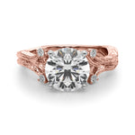Round Nature Inspired Lab Grown Diamond Engagement Ring - VS1 D/E/F | 14K & 18K Gold | 14K Yellow Gold | Round Lab Diamond | Picasso Gold & Diamond Chicago