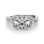 Round Nature Inspired Lab Grown Diamond Engagement Ring - VS1 D/E/F | 14K & 18K Gold | 14K Yellow Gold | Round Lab Diamond | Picasso Gold & Diamond Chicago
