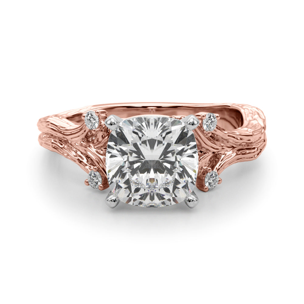 Round Nature Inspired Lab Grown Diamond Engagement Ring - VS1 D/E/F | 14K & 18K Gold | 14K Rose Gold | Round Lab Diamond | Picasso Gold & Diamond Chicago