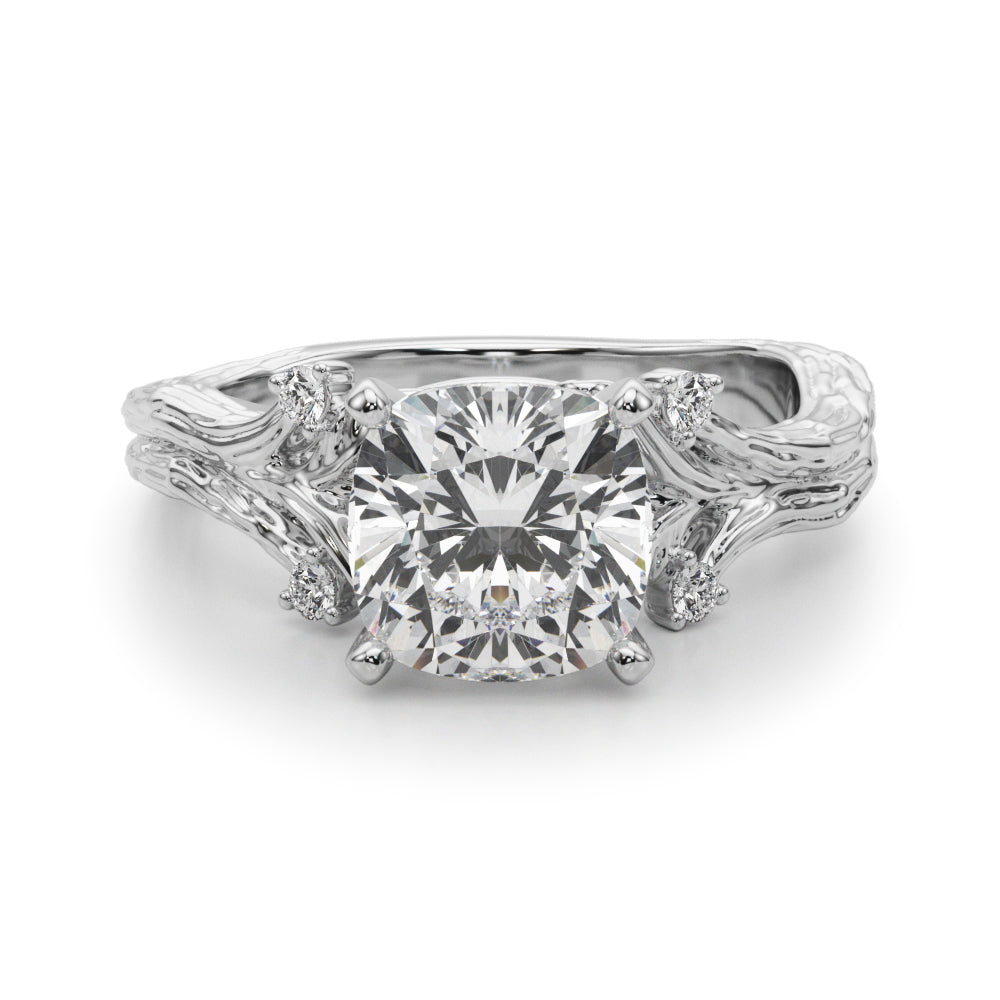 Round Nature Inspired Lab Grown Diamond Engagement Ring - VS1 D/E/F | 14K & 18K Gold | 14K Rose Gold | Round Lab Diamond | Picasso Gold & Diamond Chicago