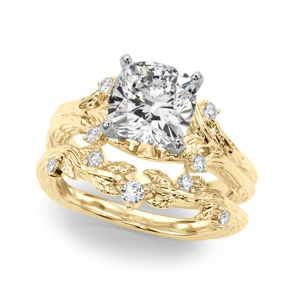 Round Nature Inspired Lab Grown Diamond Engagement Ring - VS1 D/E/F | 14K & 18K Gold | 18K White Gold | Round Lab Diamond | Picasso Gold & Diamond Chicago