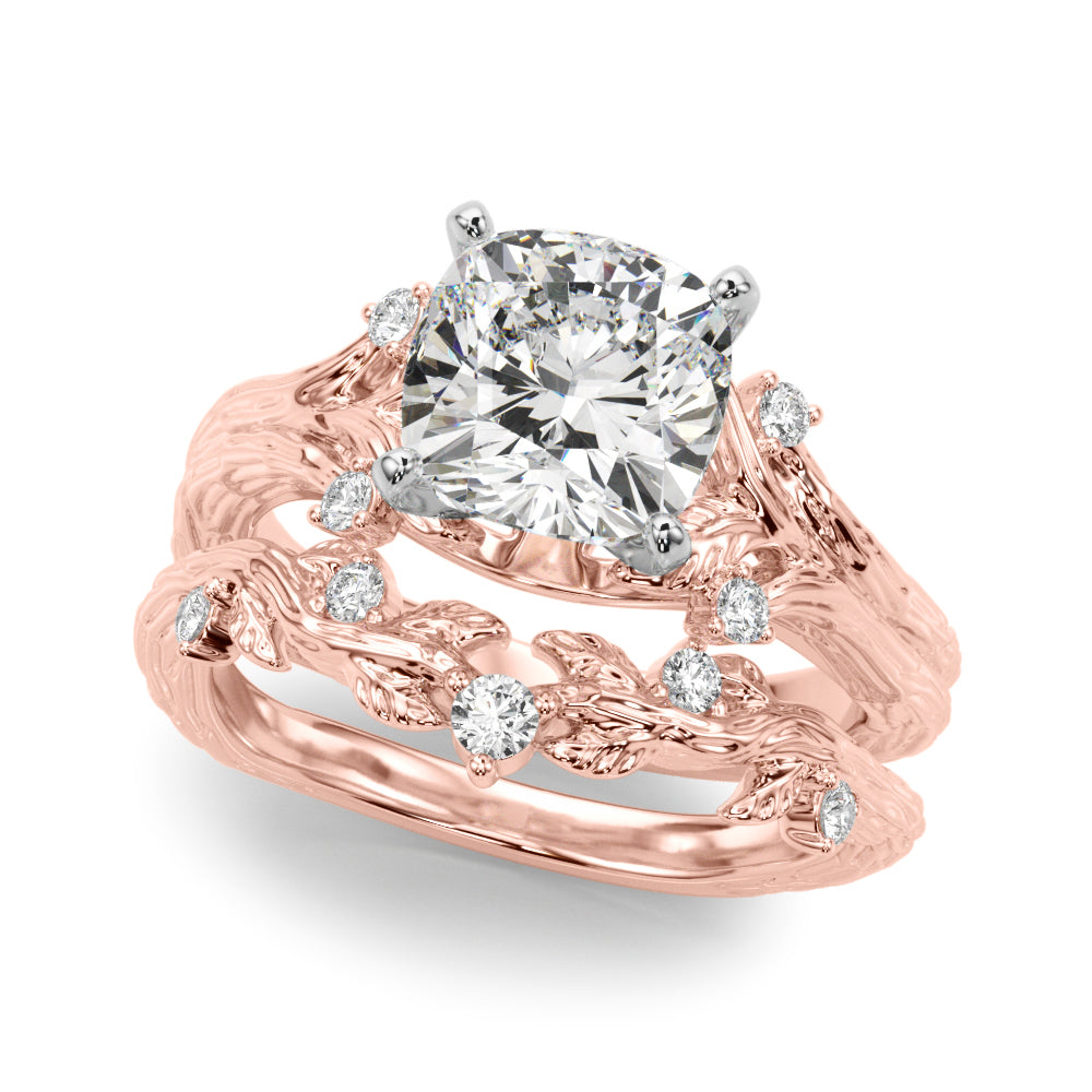 Round Nature Inspired Lab Grown Diamond Engagement Ring - VS1 D/E/F | 14K & 18K Gold | 18K White Gold | Round Lab Diamond | Picasso Gold & Diamond Chicago