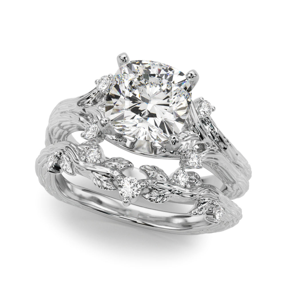 Round Nature Inspired Lab Grown Diamond Engagement Ring - VS1 D/E/F | 14K & 18K Gold | 18K White Gold | Round Lab Diamond | Picasso Gold & Diamond Chicago
