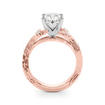 Round Nature Inspired Lab Grown Diamond Engagement Ring - VS1 D/E/F | 14K & 18K Gold | 18K Yellow Gold | Round Lab Diamond | Picasso Gold & Diamond Chicago