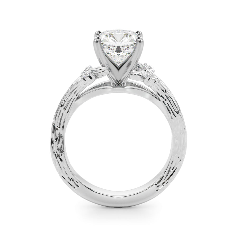 Round Nature Inspired Lab Grown Diamond Engagement Ring - VS1 D/E/F | 14K & 18K Gold | 18K Yellow Gold | Round Lab Diamond | Picasso Gold & Diamond Chicago