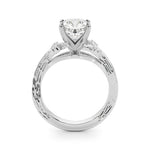 Round Nature Inspired Lab Grown Diamond Engagement Ring - VS1 D/E/F | 14K & 18K Gold | 18K Yellow Gold | Round Lab Diamond | Picasso Gold & Diamond Chicago