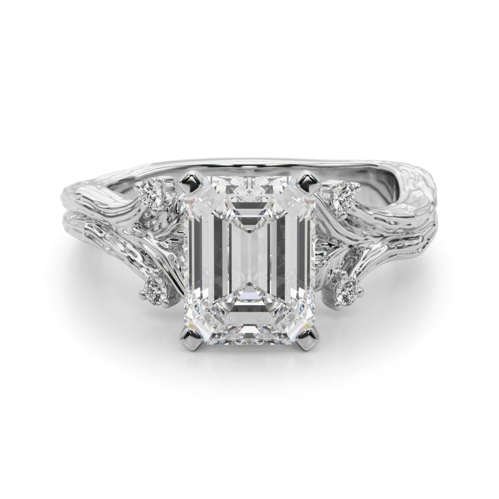 Round Nature Inspired Lab Grown Diamond Engagement Ring - VS1 D/E/F | 14K & 18K Gold | 18K Rose Gold | Round Lab Diamond | Picasso Gold & Diamond Chicago