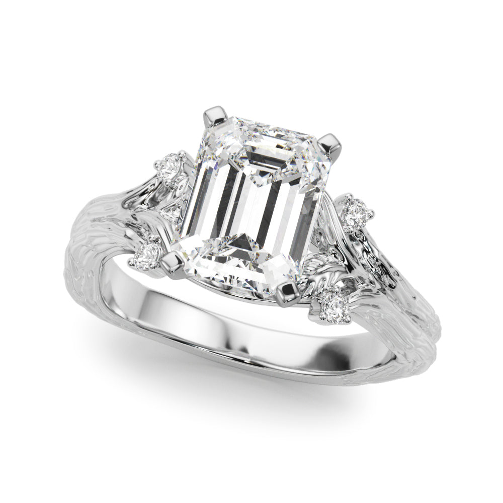 Round Nature Inspired Lab Grown Diamond Engagement Ring - VS1 D/E/F | 14K & 18K Gold | Platinum | Round Lab Diamond | Picasso Gold & Diamond Chicago