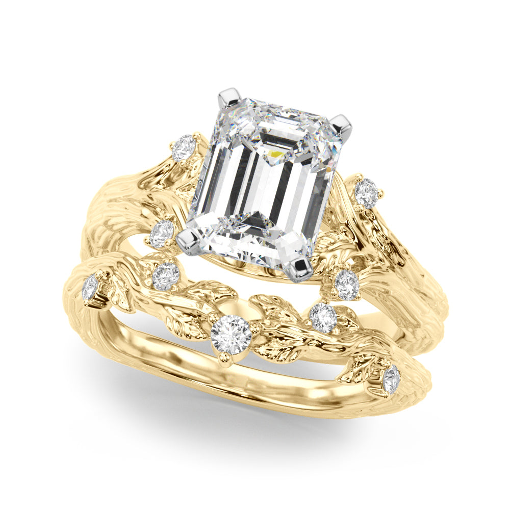 Round Nature Inspired Lab Grown Diamond Engagement Ring - VS1 D/E/F | 14K & 18K Gold | Platinum | Round Lab Diamond | Picasso Gold & Diamond Chicago