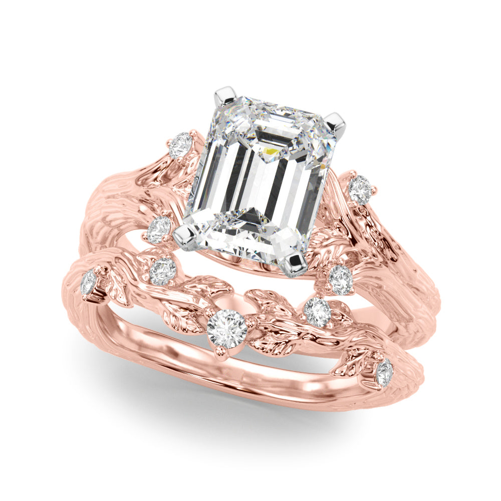 Round Nature Inspired Lab Grown Diamond Engagement Ring - VS1 D/E/F | 14K & 18K Gold | Platinum | Round Lab Diamond | Picasso Gold & Diamond Chicago