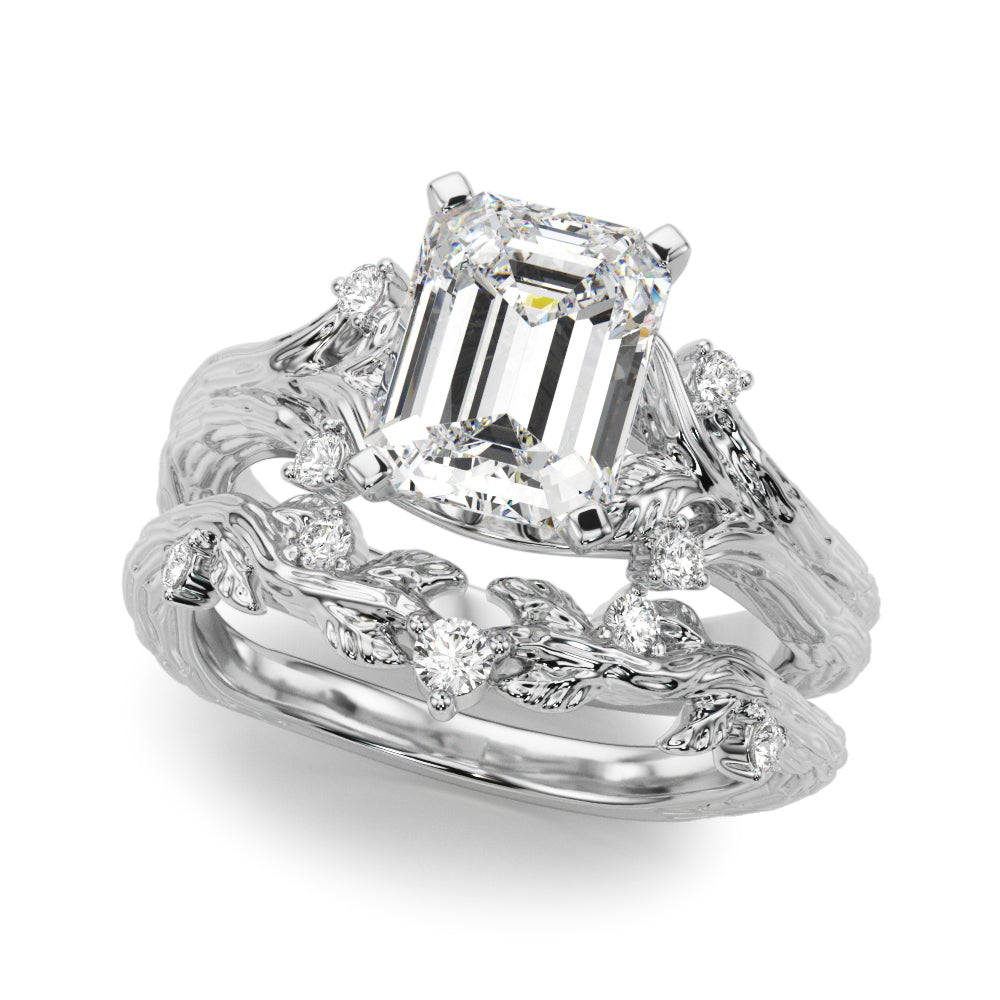 Round Nature Inspired Lab Grown Diamond Engagement Ring - VS1 D/E/F | 14K & 18K Gold | Platinum | Round Lab Diamond | Picasso Gold & Diamond Chicago