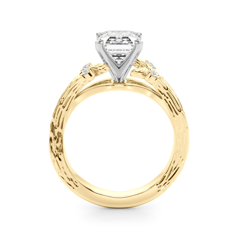 Round Nature Inspired Lab Grown Diamond Engagement Ring - VS1 D/E/F | 14K & 18K Gold | Lab Grown Diamond Engagement Ring | Picasso Gold & Diamond | Chicago