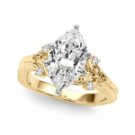Round Nature Inspired Lab Grown Diamond Engagement Ring - VS1 D/E/F | 14K & 18K Gold | Lab Grown Diamond Engagement Ring | Picasso Gold & Diamond | Chicago