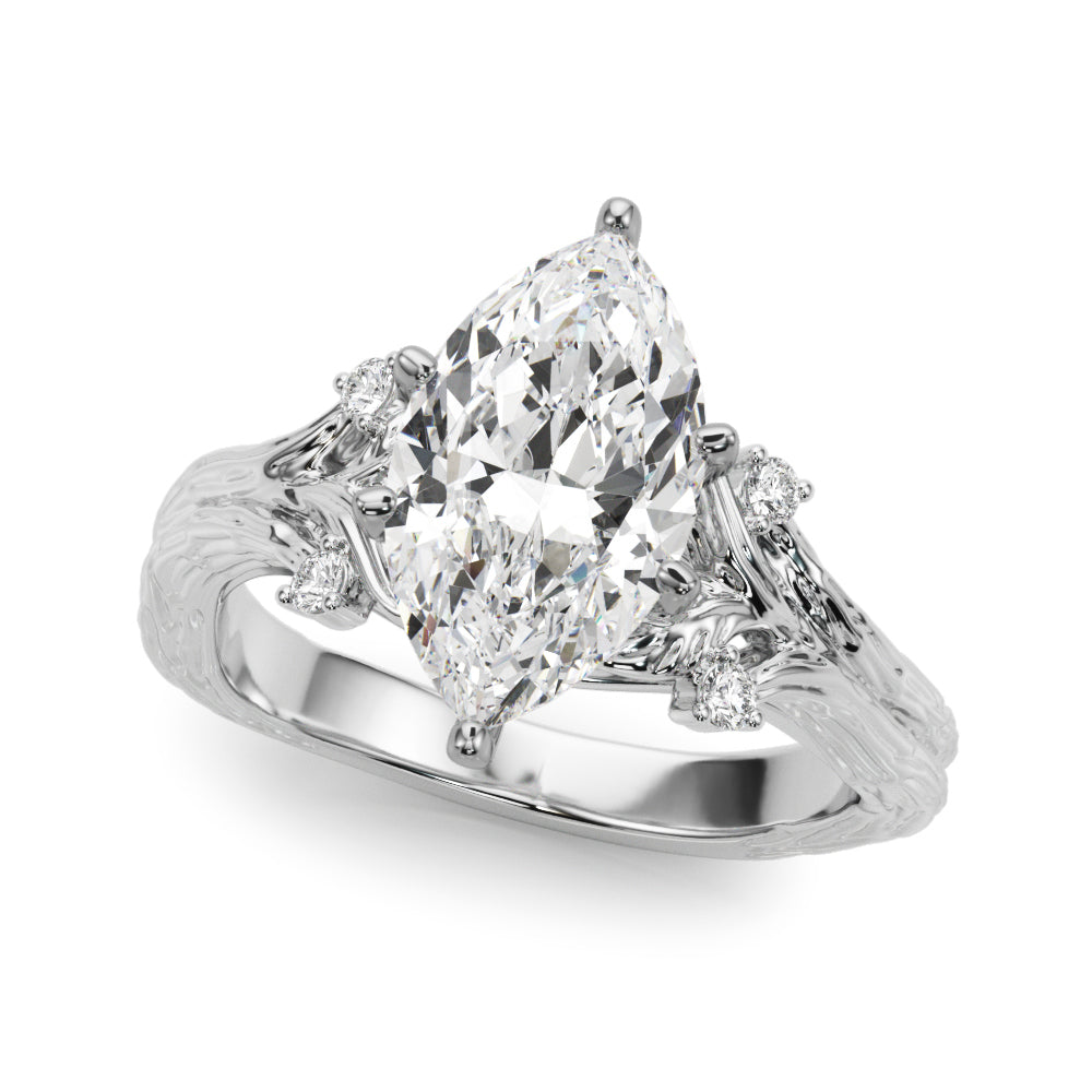 Round Nature Inspired Lab Grown Diamond Engagement Ring - VS1 D/E/F | 14K & 18K Gold | Lab Grown Diamond Engagement Ring | Picasso Gold & Diamond | Chicago