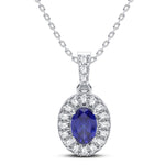 14K 0.35CT Diamond Sapphire Pendant - Picasso Gold & Diamond Jewelry