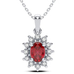 14K 0.05CT Diamond Ruby Pendant - Picasso Gold & Diamond Jewelry