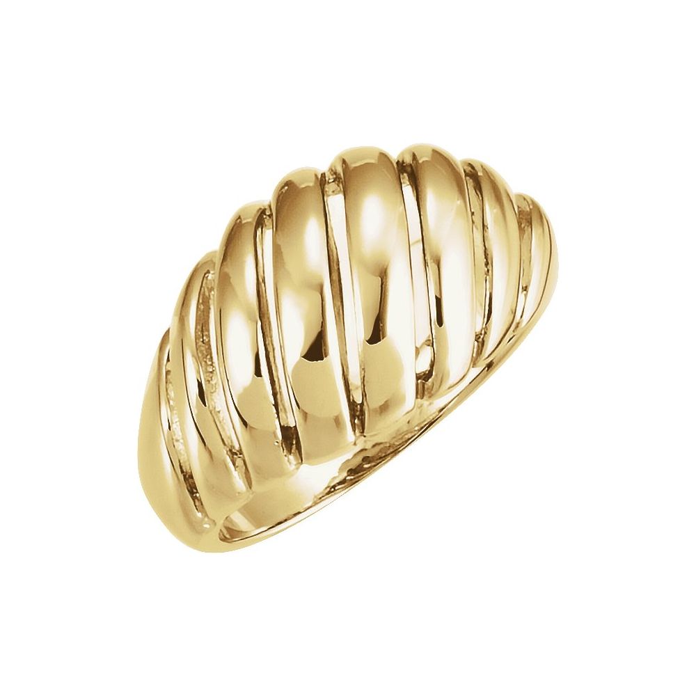 14K Yellow Gold Bold Dome Ring