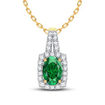 14K 0.24ct Diamond Emerald Pendant - Picasso Gold & Diamond Jewelry