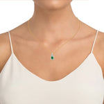 14K 0.24ct Diamond Emerald Pendant - Picasso Gold & Diamond Jewelry