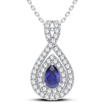 14K 0.33CT Diamond Sapphire Pendant - Picasso Gold & Diamond Jewelry