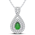 14K 0.33CT Diamond Emerald Pendant - Picasso Gold & Diamond Jewelry