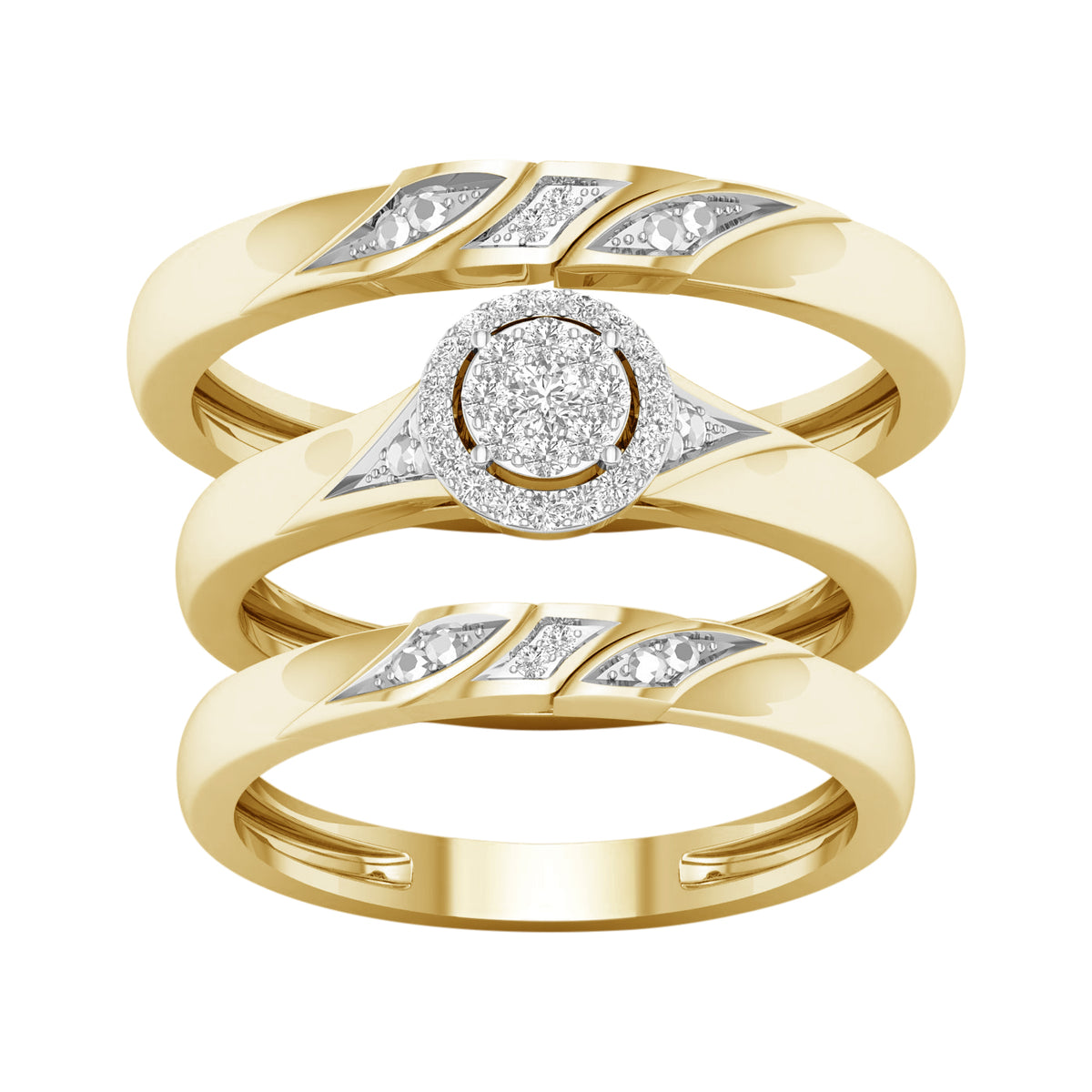10K 0.07CT DIAMOND TRIO SET - Picasso Gold & Diamond Jewelry