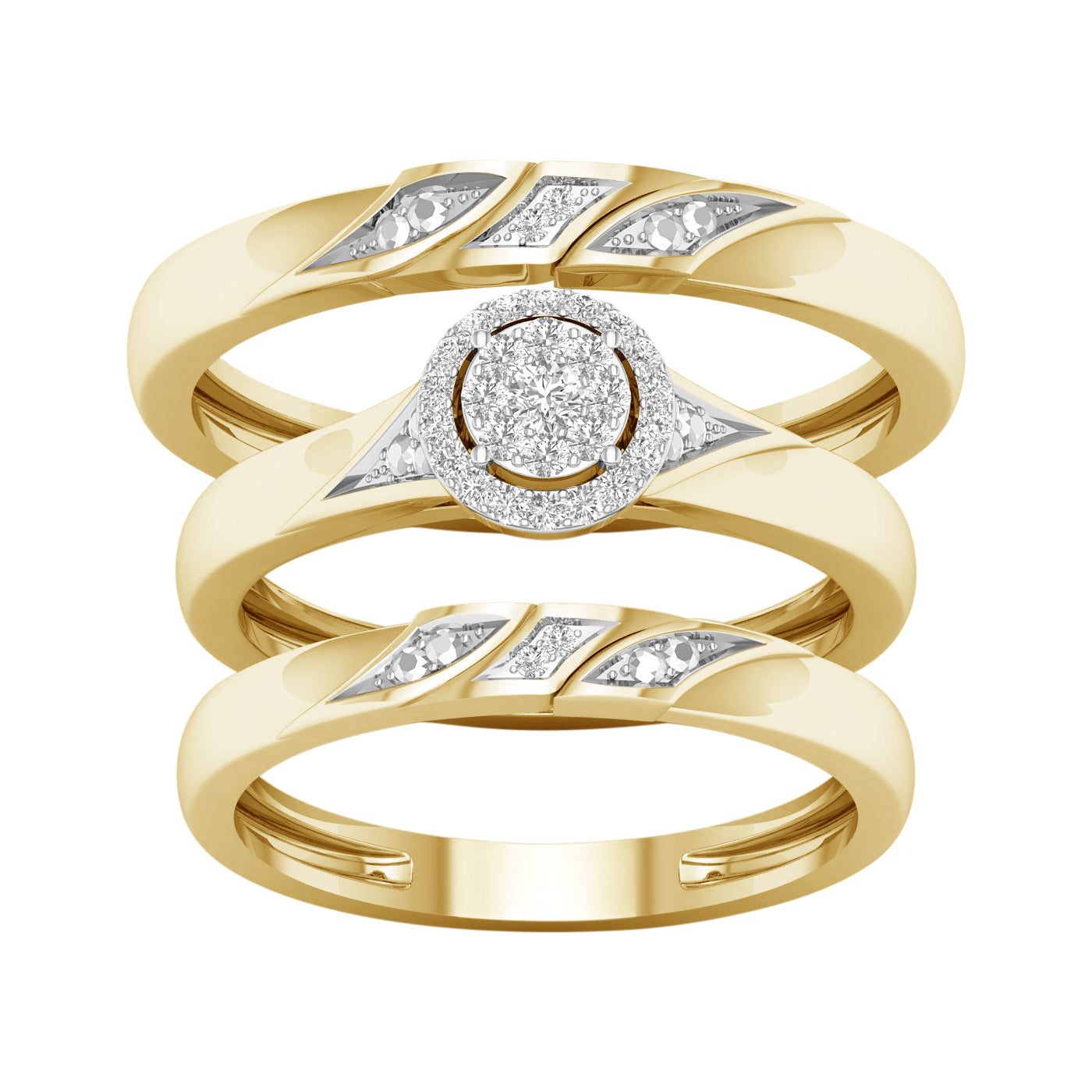 10K 0.07CT DIAMOND TRIO SET - Picasso Gold & Diamond Jewelry