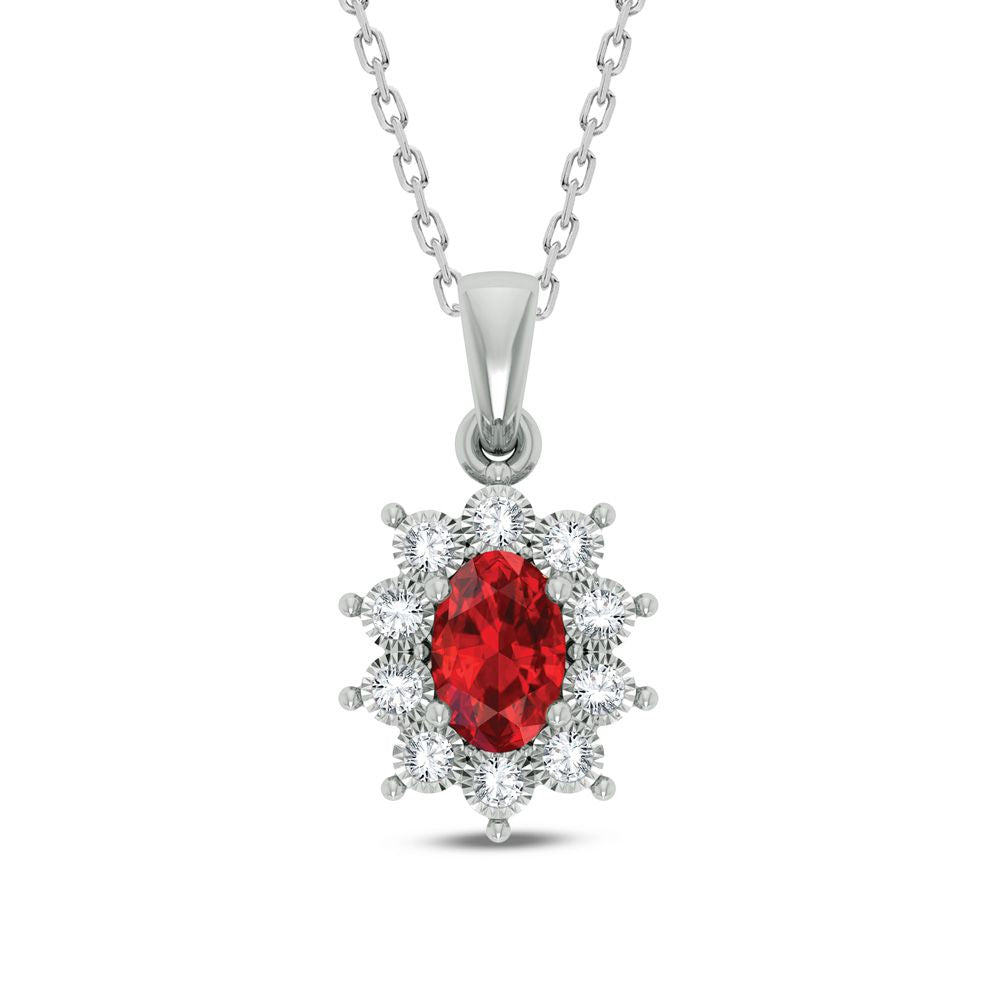 10K 0.06ct Diamond Ruby Pendant - Picasso Gold & Diamond Jewelry