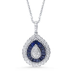 14K 0.59CT Diamond SAPPHIRE Pendant - Picasso Gold & Diamond Jewelry