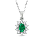 14K 0.05ct Diamond Emerald Pendant - Picasso Gold & Diamond Jewelry