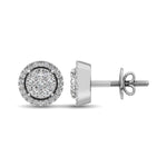 14K White Gold 1/2 Ct.Tw. Diamond Flower Stud Earrings  Picasso Gold & Diamond Jewelry