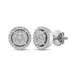 14K White Gold 1 Ct.Tw. Diamond Flower Stud Earrings  Picasso Gold & Diamond Jewelry
