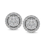 14K White Gold 1 Ct.Tw. Diamond Flower Stud Earrings  Picasso Gold & Diamond Jewelry
