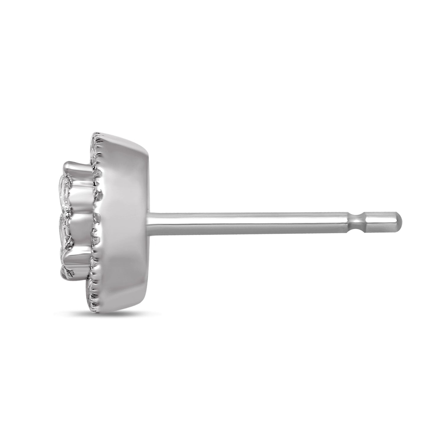 14K White Gold 1/3 Ct.Tw. Diamond Flower Stud Earrings  Picasso Gold & Diamond Jewelry