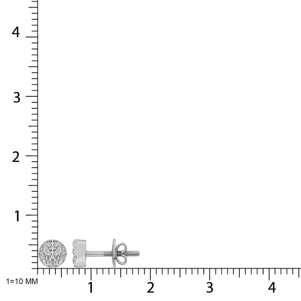 14K White Gold 3/4 Ct.Tw. Diamond Flower Stud Earrings  Picasso Gold & Diamond Jewelry