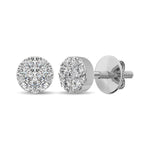 14K White Gold 3/8 Ct.Tw. Diamond Flower Stud Earrings  Picasso Gold & Diamond Jewelry