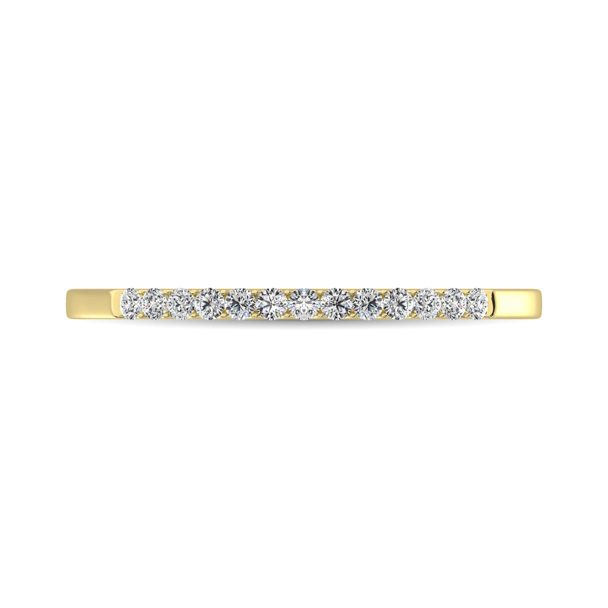 14K Yellow Gold 1/6 ct. tw. Diamond Ladies Machine Band, close-up of the diamond setting