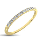 14K Yellow Gold 1/6 ct. tw. Diamond Ladies Machine Band, angled view