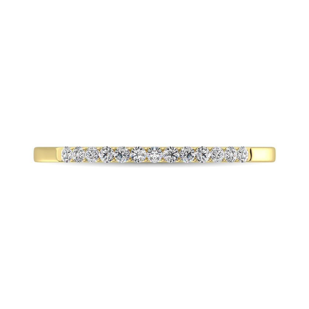 14K Yellow Gold 1/6 ct. tw. Diamond Ladies Machine Band, on-hand view