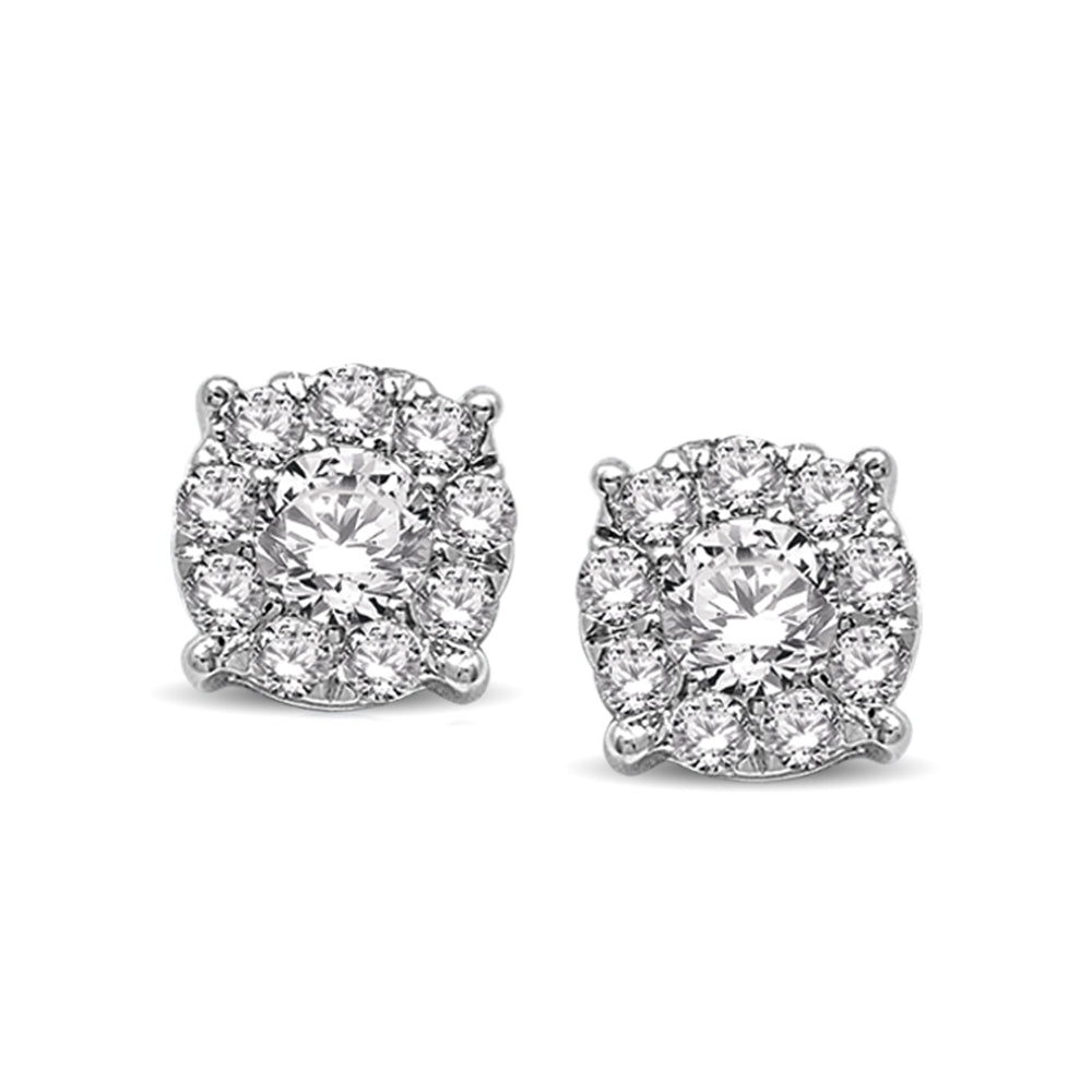 14K White Gold 1 Ct.Tw. Diamond Fashion Earrings  Picasso Gold & Diamond Jewelry