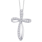 10K White Gold 1/5 Ct.Tw. Diamond Cross Pendant  Picasso Gold & Diamond Jewelry